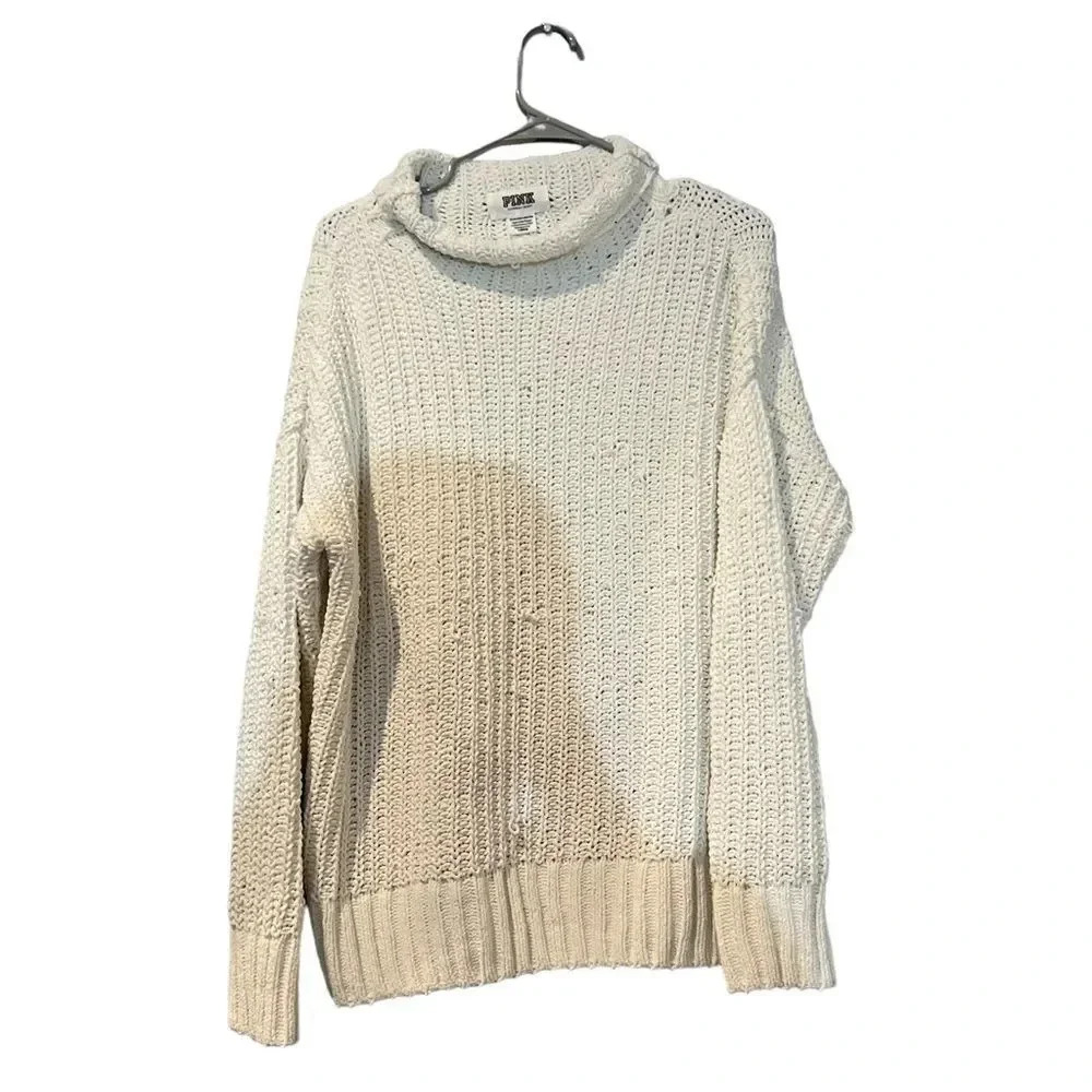 PINK Victoria's‎ Secret White Chunky Knit Sweater Size XS